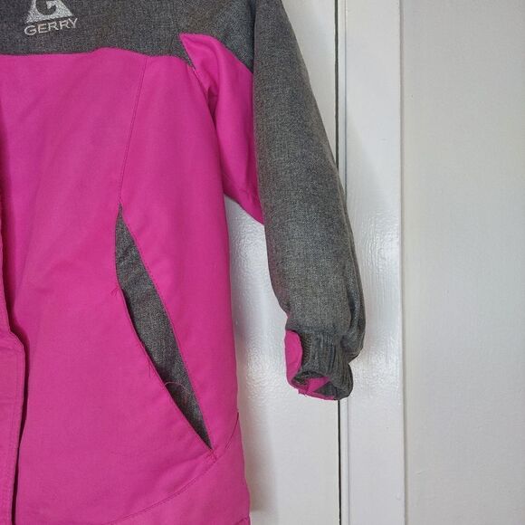 Gerry Small Girls 4/5 Hooded Jacket Pink/Gray Polyester Warm Coat - Picture 5 of 13